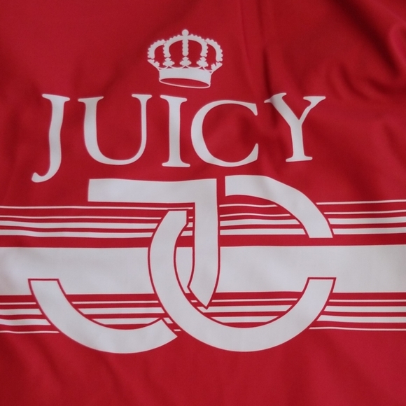 JUICY COUTURE Red Logo Stripe One-Piece Swimsuit M - Picture 3 of 6